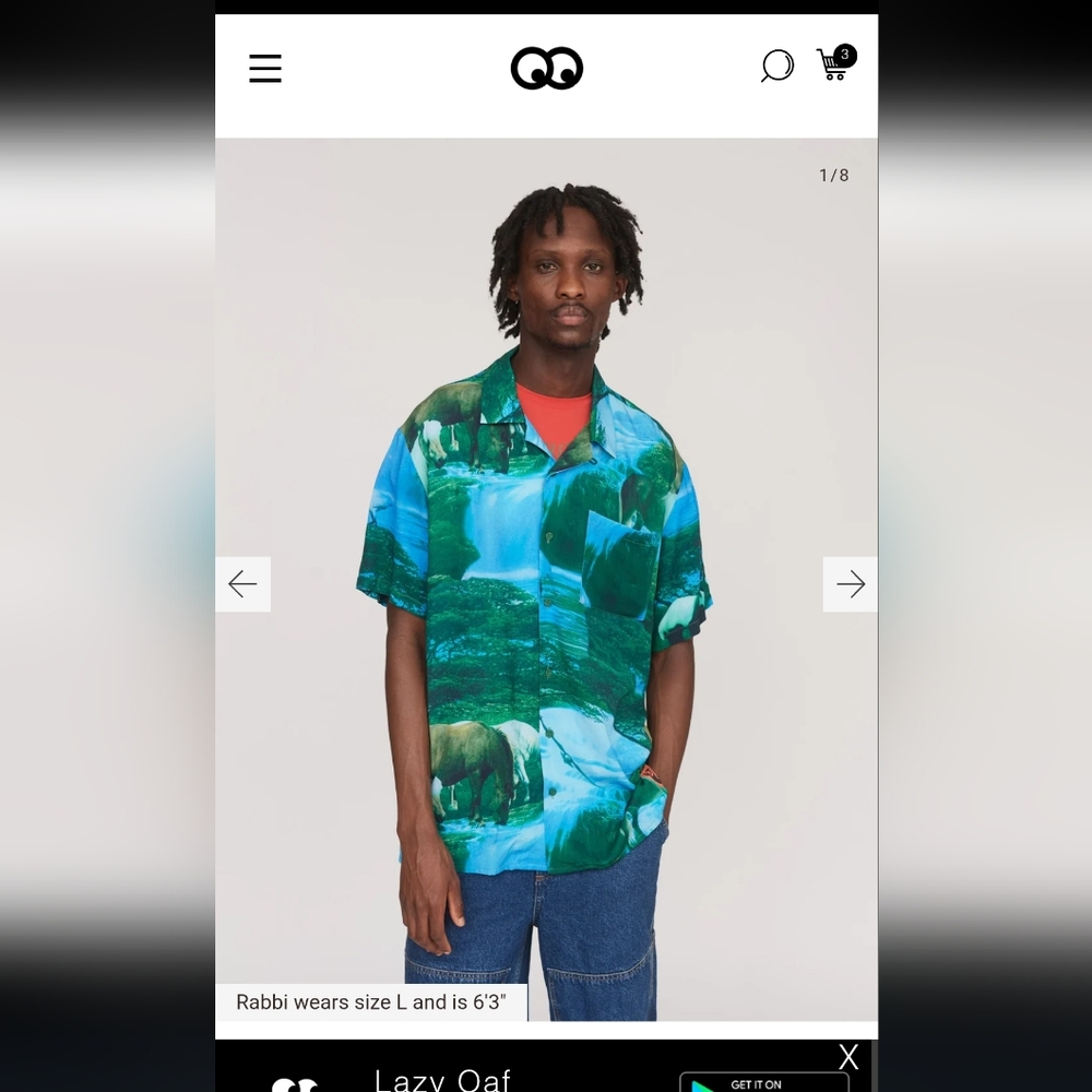 Lazy Oaf Unisex Bowling Shirt Hold Your Horses